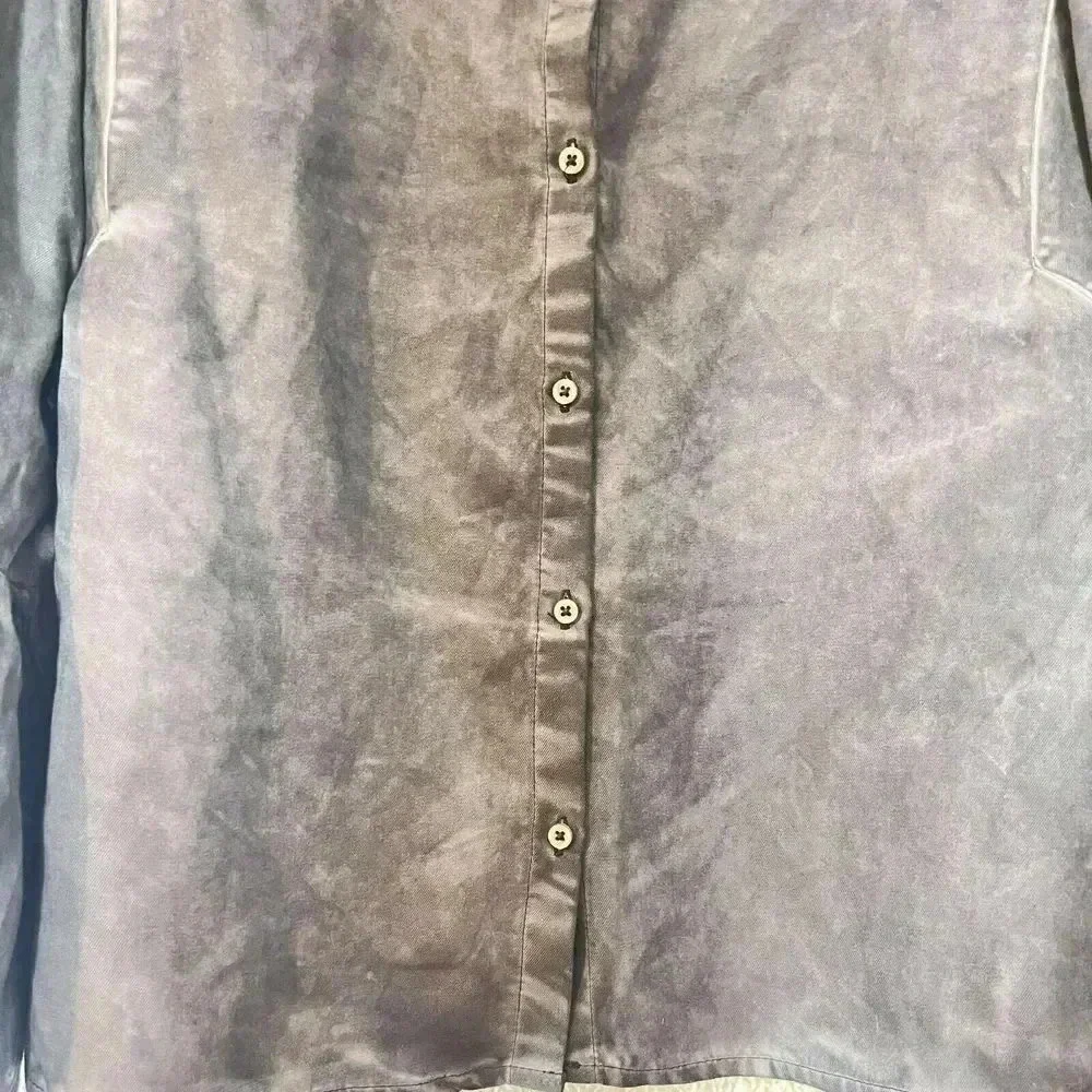 NEW Hollister Womens Gray Stone Wash Peasant Blouse Sz‎ S Bell Sleeve Bohemian